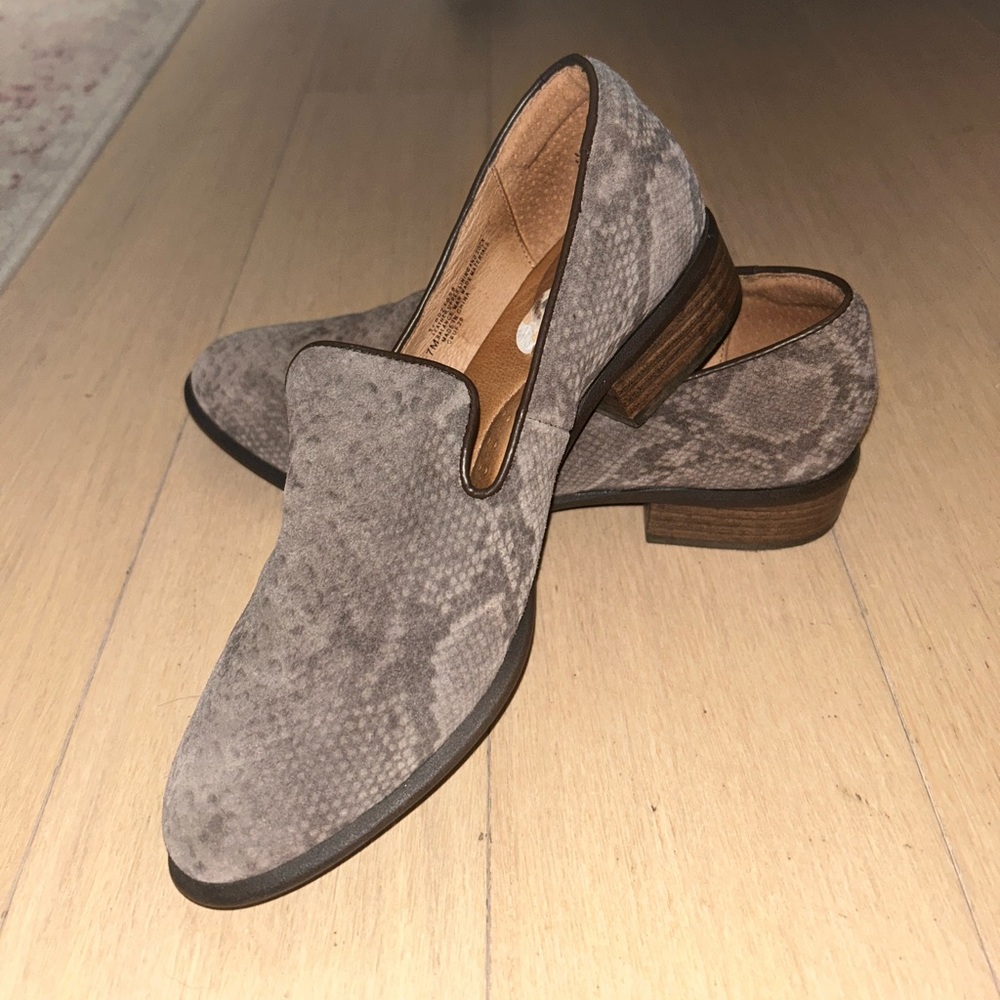Snake Skin Suede Mules
